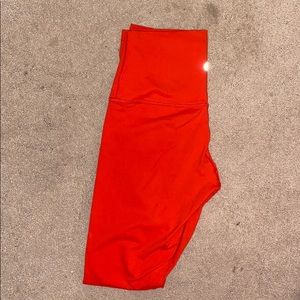 BRIGHT RED LULULEMON LEGGINGS